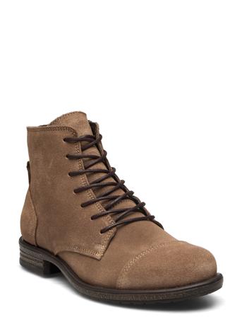 Biadanelle Lace Up Boot Suede Beige Bianco