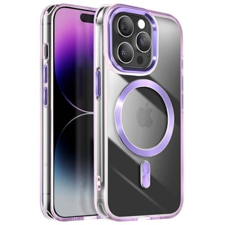 Coque - ILMOITA - iPhone 14 Pro Max - Lasikansi Väri - Violetti - Antikeltaantuminen