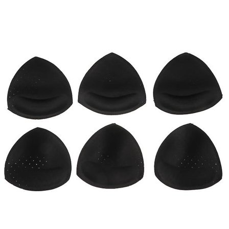 3 Par Brystinnlegg BH-innlegg BH Svampinnlegg Sports Yoga BH-innlegg Svart 14X13CM Svart 14X13CM