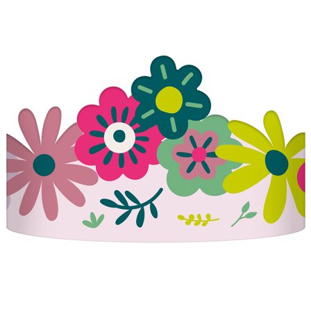Papirkrone Fargerike Blomster 6-pakning