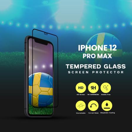 12 Pro Max - Härdat Glass 9H - Super Kvalitet 3D Skärmskydd