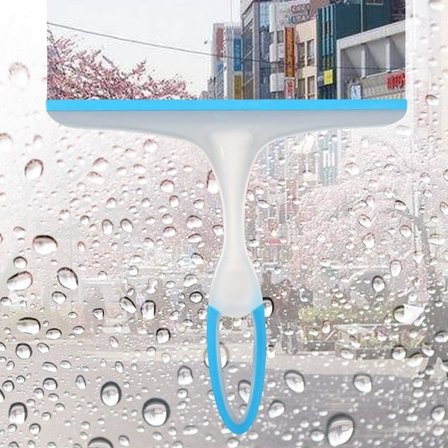 Vindueviskere, gummiblade til bad, køkken og bil - blåt håndtag 1P