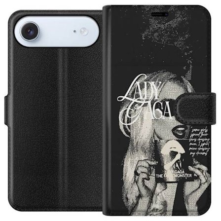 Yhteensopiva Lompakkokotelo Apple iPhone 17 Air Lady Gaga mustavalkoinen retrojuliste aurinkolaseilla ja pop-taide-estetiikalla