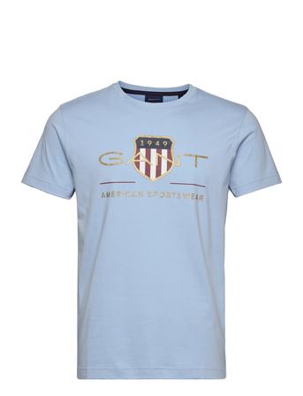 D2. Archive Shield Ss T-Shirt T-shirt Blå GANT