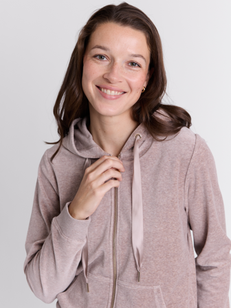 MATCH - Alda hettejakke - Va Vite - Str. S - Dame - Gensere & Cardigans - Brun - 75% bomull, 25% polyester