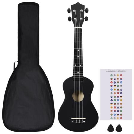 Vidaxl Sopranukulele Med Väska För Barn Sopran Svart 23"