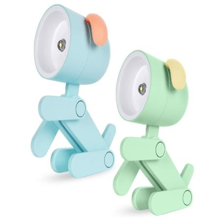 Sød Tegneserie Hund LED Natlampe DIY Justerbar Egnet til Soveværelse Kontor Kollegium Juledekorationer Blå