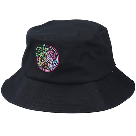 Iconic - Noir bucket Chapeau - Tropical Alien Invasion Black Bucket @ Hatstore