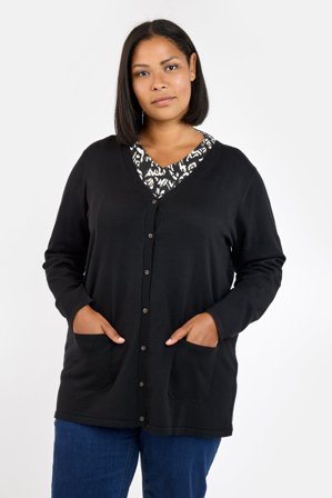 Ciso - Langærmet Cardigan - Sort - Lommer