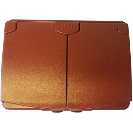 Norwesco AquaBest 1860101 Stikkontakt 2-veis, kapslet, falurød, Strømbrytere & vegguttak