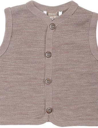 Smallstuff Vest, Merino Wool W. Buttons, Powder Brun