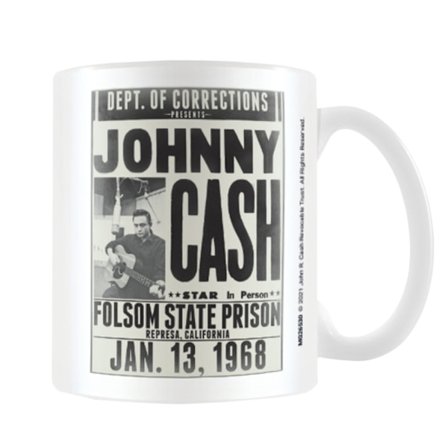 Johnny Cash Folsom State Prison Mug En Storlek Grå/Vit