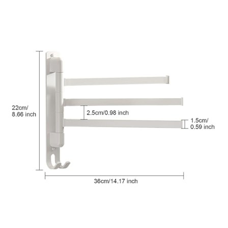 100% uusi, 3/4/5-vartinen kääntyvä käsipyyhetanko kylpyhuoneeseen, pyyheteline