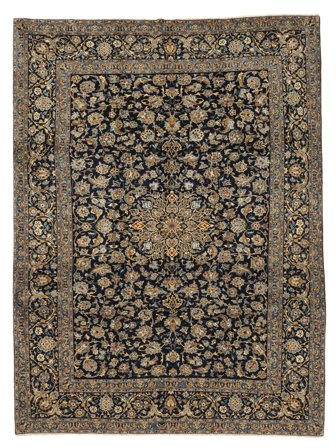 Hand Knotted Persian Keshan Fine Rug 260X346 Black/Brown