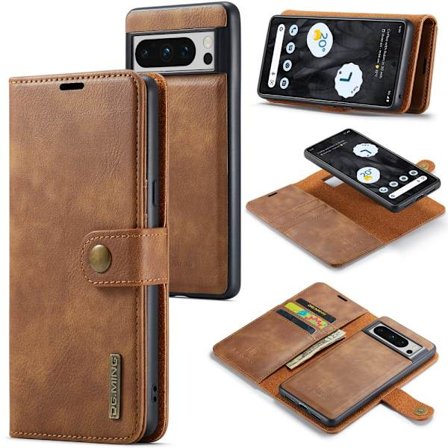 DG.MING 2-in-1 Magnet Wallet Google Pixel 8 Pro Cognac