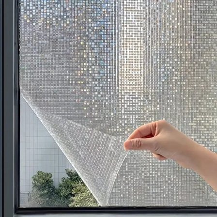 Window Film Mosaic Static Window Film 5m Privacy Protection Decorative Elegant Style