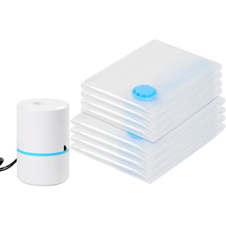 Vakuumposer med elektrisk luftpumpe, 8-pakke plassbesparende poser (4 jumbo/4 store) Kompresjon -CDSX