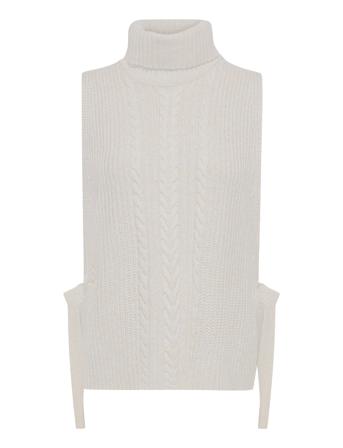 Srkirsti Roll Neck Vest Knit White Soft Rebels