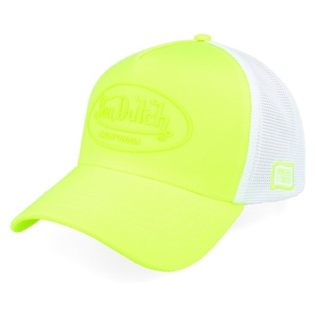 Von Dutch - Groen trucker Cap - Oval Patch White/Neon Green Trucker @ Hatstore