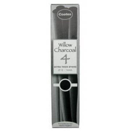Willow charcoal - COATES - Charcoal diameter 12-14mm - Increased resistance - Soft texture - PK4