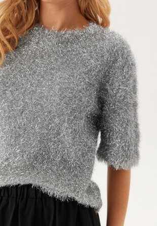 BUBBLEROOM Sparkling Knitted Short Sleeve Sweater Vaatteet