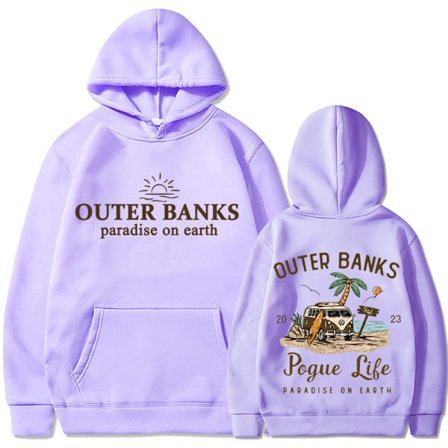 Outer Banks Pogue Life Graafinen Huppari Cross Border Euro Koko Syksy/Talvi Huppari Vaaleanvioletti 312