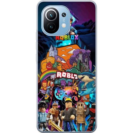 Kompatibelt Mobildeksel til Xiaomi Mi 11 Dynamiskt Roblox univers collage med karakterikoner og fantasimiljø fargerike spillmotiver