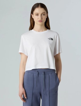 The North Face W Simple Dome Cropped Slim Tee - White - XL