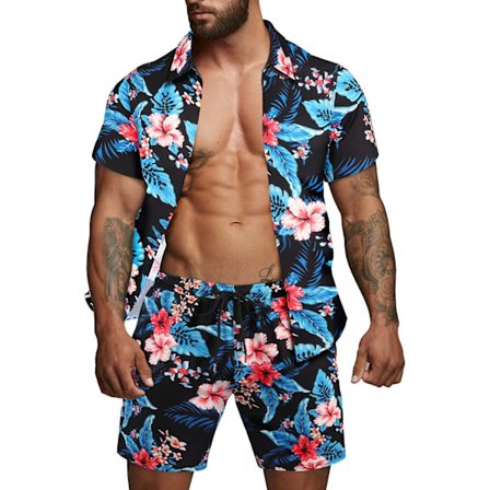 Hawaiiskjorte og shorts for menn