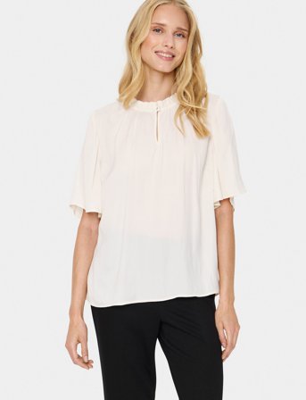 Saint Tropez Brianasz Flared Blouse - Cream - XL
