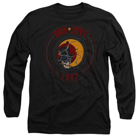 Bon Jovi Unisex Vuxen 1987 Långärmad T-shirt M Svart