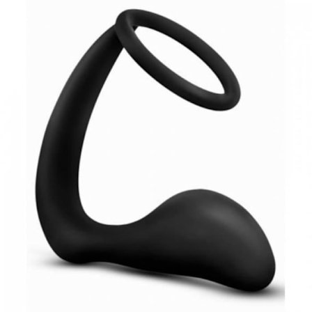 Cockring och Plugg - Anala Äventyr - 8 x 3cm - Silikon - Svart - För Vuxna