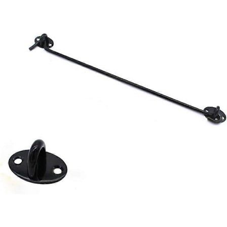 1 st Rostfri Stålhytt Krok Ögla, Svart Vindhake, Skjutdörr och