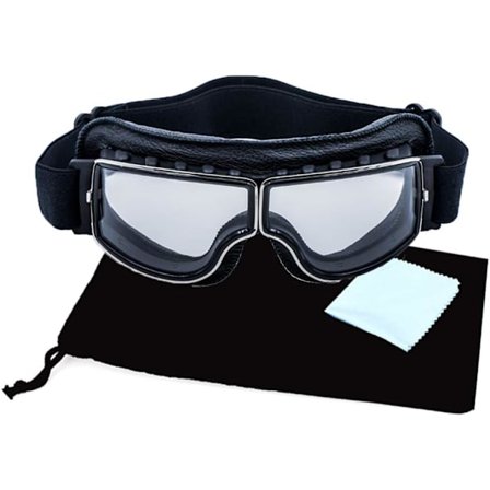 Vintage Pilot Motorcykelbriller Læder Kørebriller Scoo