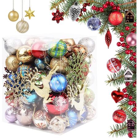 Julekugler, Juletræskugler Sæt, Juletræskugle Vedhæng, Juletræspynt, Til at Dekorere Juletræet Glitter Jul