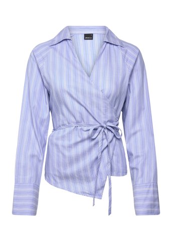 Gina Tricot Tie Front Shirt - Blue - L