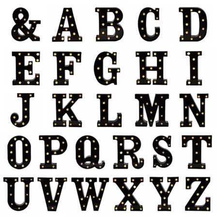 Stora Bokstäver Ljus Lysande Alfabet Skyltlampor Namnskylt DIY Dekoration för Vägg Sovrum Barnrum Bröllop Födelsedagsfest Bar[YD]