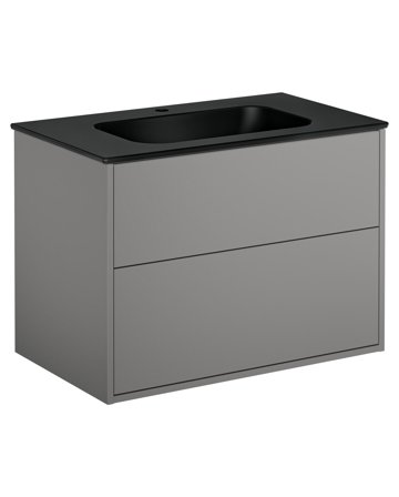 Gustavsberg Artic GB71ACVU80TL38 Kommodepakke askegrå/mattsvart, 80 cm Askegrå/mattsvart, Baderom