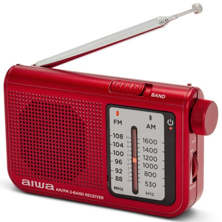 Pocket-radio med FM/AM Röd