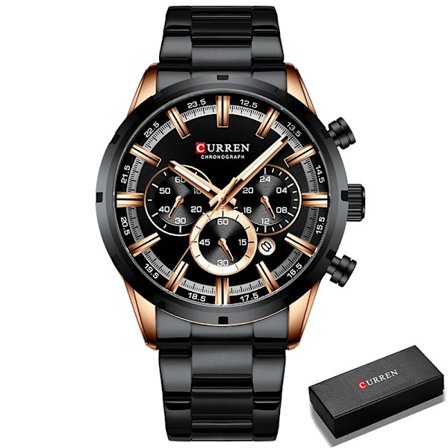 CURREN Klokke Toppmerke Luksus Sport Quartz Herreklokker Helt Stål Vanntett Chronograph Armbåndsur Herr Relogio Masculin