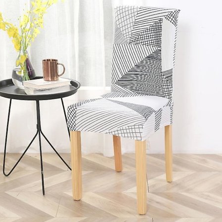 Fyrkantigt printed Cover för matsal Kontorsbankettstolsskydd Elastiskt material Cover C