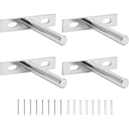 Hylleknekter - 4-pakning - 75 mm - Kraftige skjulte hylleknekter med monteringsskruer - Passer til møbler og veggmonterte hyller