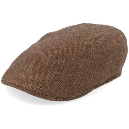 Stetson - Brun flatcap Keps - Ivy Cap Herringbone Brown Flat Cap @ Hatstore