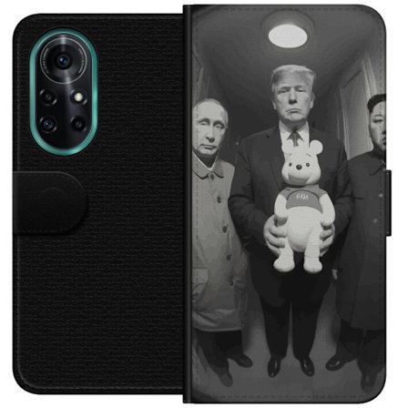 Yhteensopiva Lompakkokotelo Huawei Huawei nova 8 Pro Mustavalkoinen taideteos surrealistisella poliittisella symboliikalla ja odottamattomalla kontras