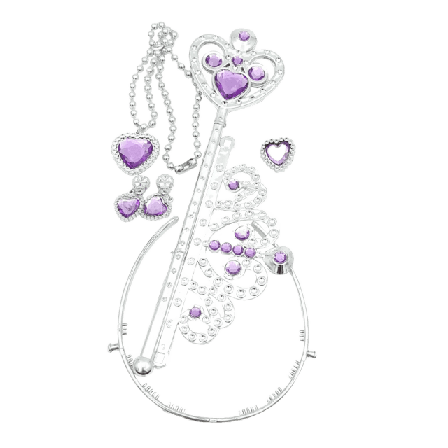 Complement Kids Princess Set Med Tiara ,festav, Clipsörhängen Och Halsband Accessoarer Unisex Lila