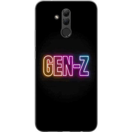 Kompatibel Mobilcover til Huawei Huawei Mate 20 lite Neontekst Gen Z i farverigt lys mod en mørk baggrund i moderne digital stil