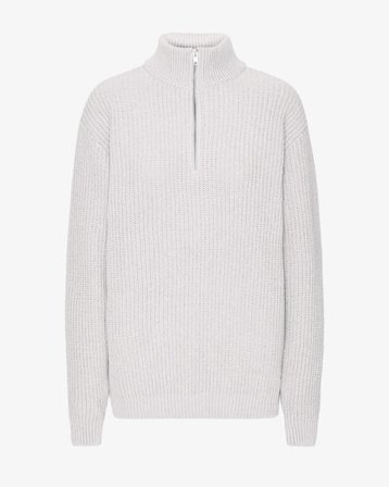 Merino Quarter Zip - Snow Melange