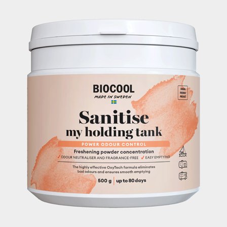Sanitising powder BioCool Sanitise My Holding Tank, 500 grams powder + dosing scoop