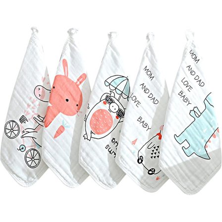 Muslindukar för baby, baby muslinpack, 5 st baby ansiktshanddukar,