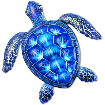 12 tum (blå) Stor metallväggdekoration för badrum, sovrum, pool